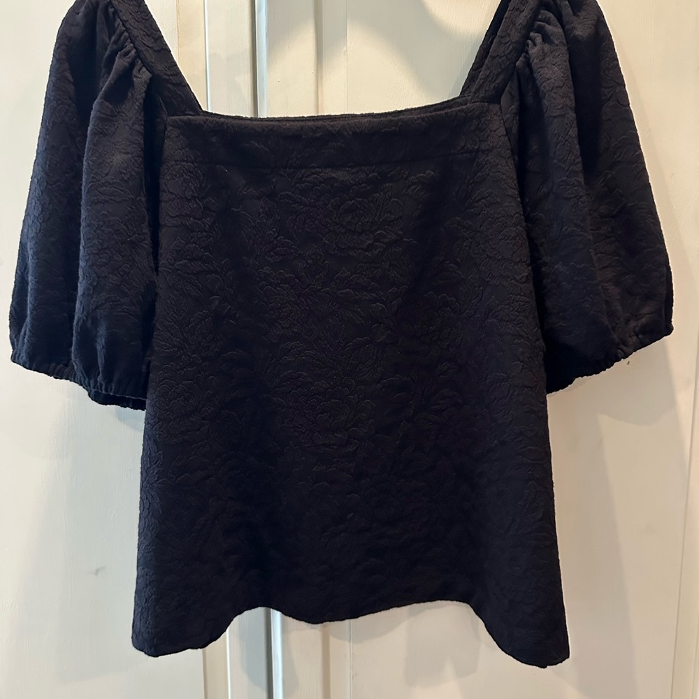 LOFT Black Boxy Relaxed Blouse